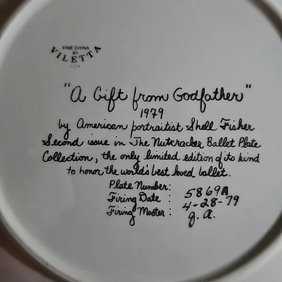 The Nutcracker A Gift from Godfather Art By Shell Fisher Collector Plate - Picture 4 of 7